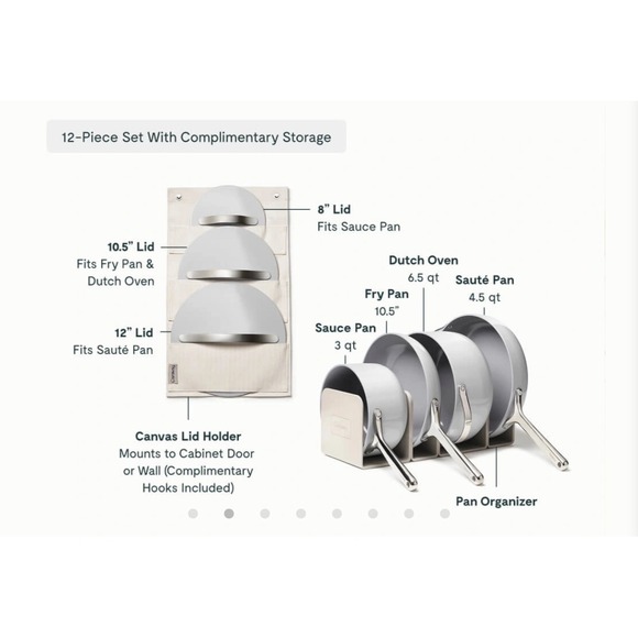 Caraway 12-Piece Ceramic Cookware Set - Grey Color - Non-stick and Non-Toxic New - Picture 3 of 16